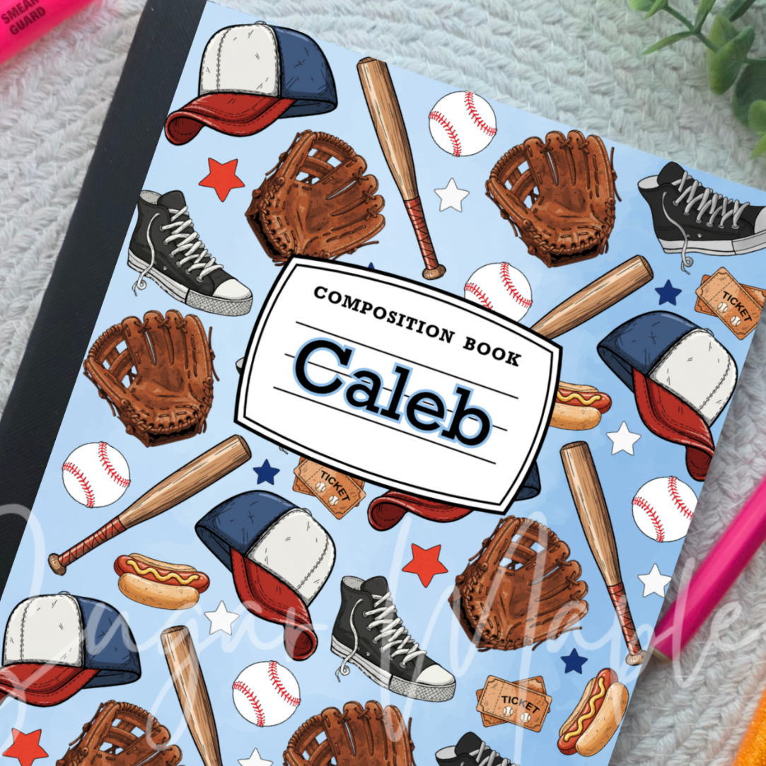 Baseball Blue - Composition Notebook