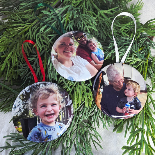 Custom Photo Ornament - 2.25" Round - 9 Count