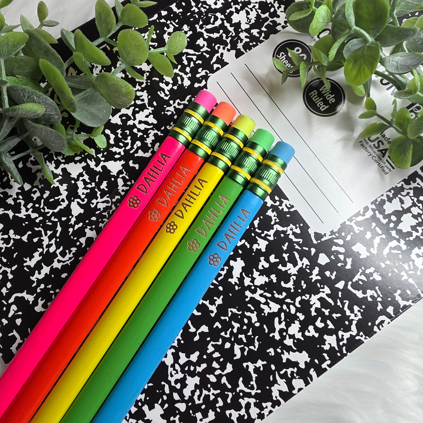 Personalized My First Ticonderoga Pencils - Neon
