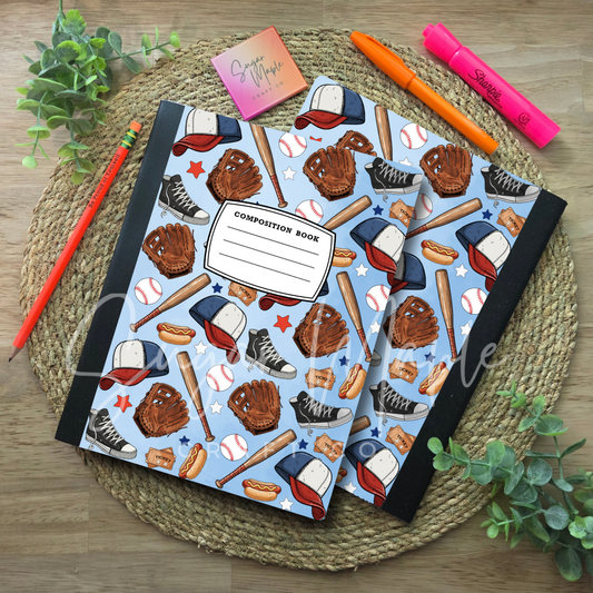 Baseball Blue - Composition Notebook