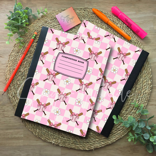 Baseball Pink - Composition Notebook