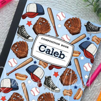 Baseball Blue - Composition Notebook
