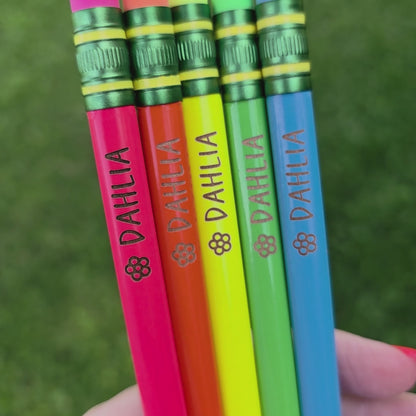 Personalized My First Ticonderoga Pencils - Neon